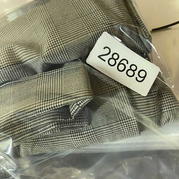 H&M Pants Women 29 Plus Gray Plaid High Rise Skinny Fit Cuffed Flat Front Chino - Picture 10 of 10